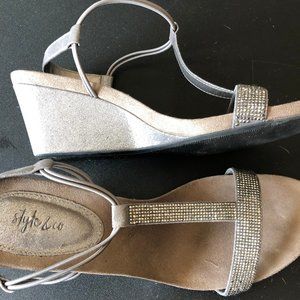 Silver glittery sandals